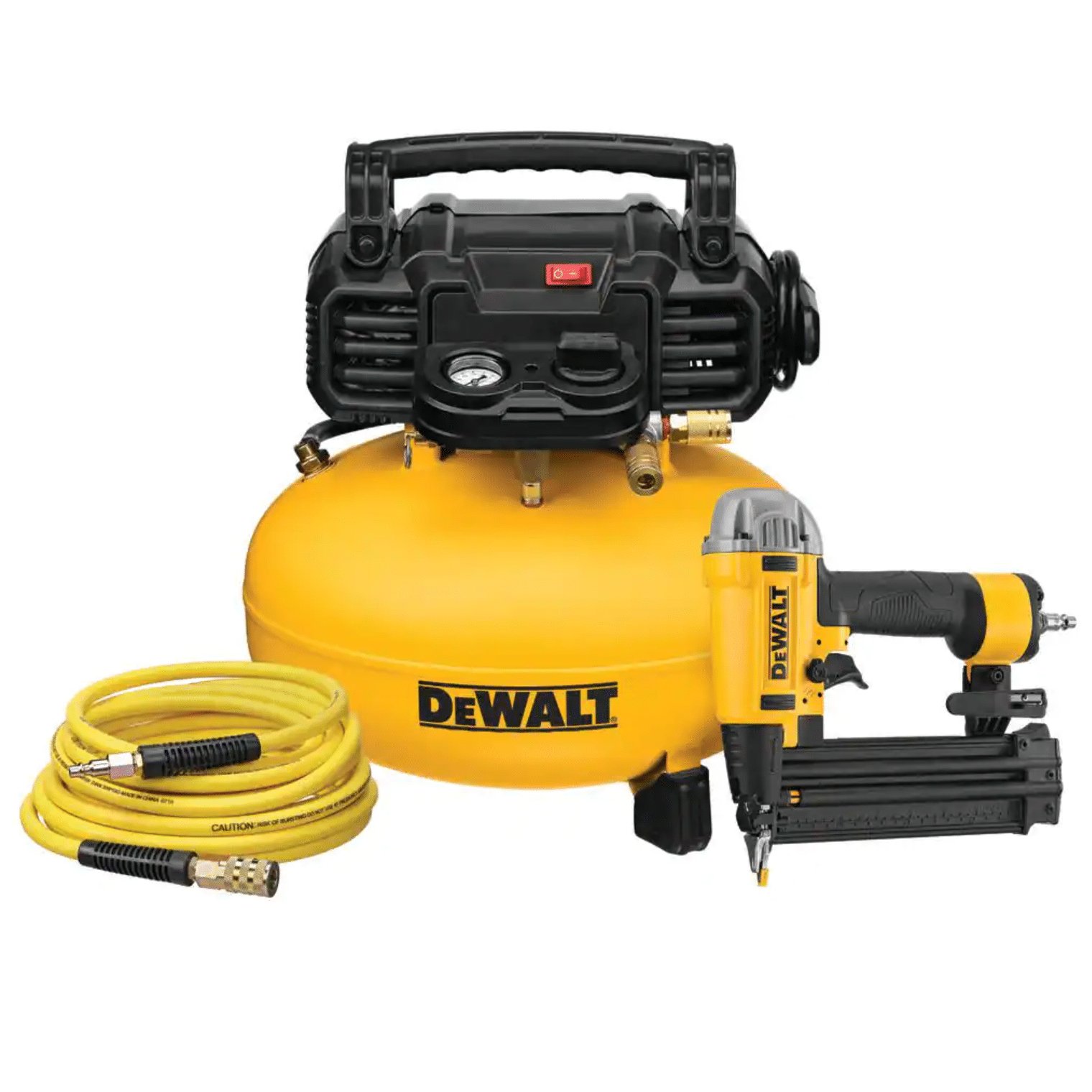 Dewalt 6 Gal. 18-Gauge Brad Nailer and Heavy-Duty Pancake Electric Air Compressor Combo Kit， 1-Tool (DWFP1KIT)