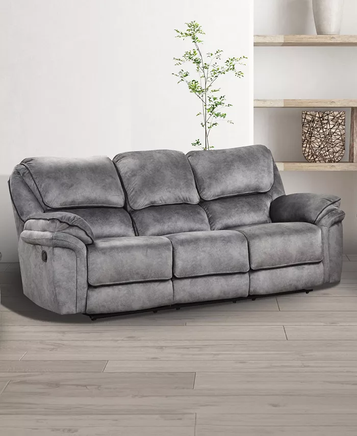 Furniture of America Bishop 89 Fabric Manual Recliner Sofa