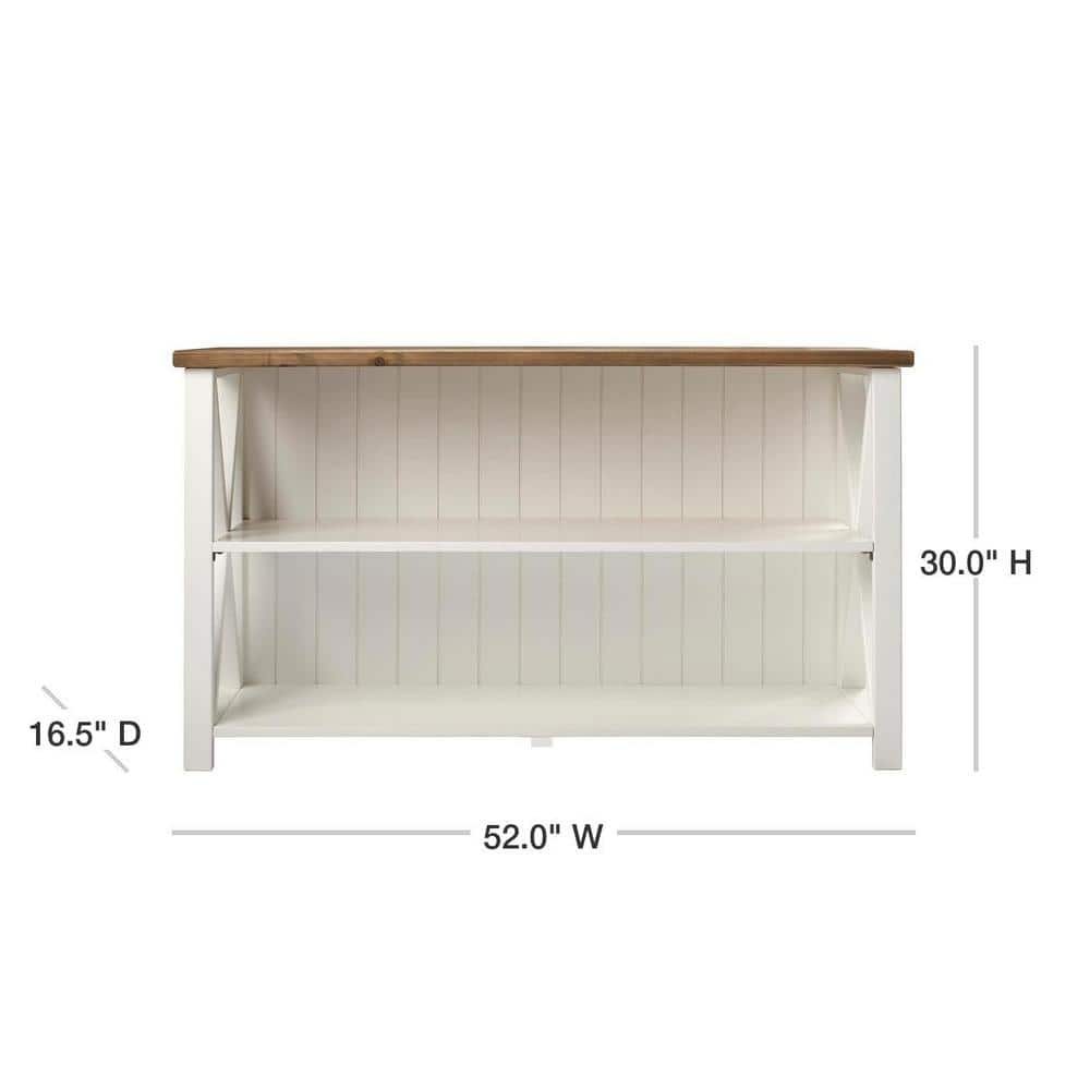 Welwick Designs 30 in. WhiteReclaimed Barn Wood 2-shelf Accent Bookcase HD8294