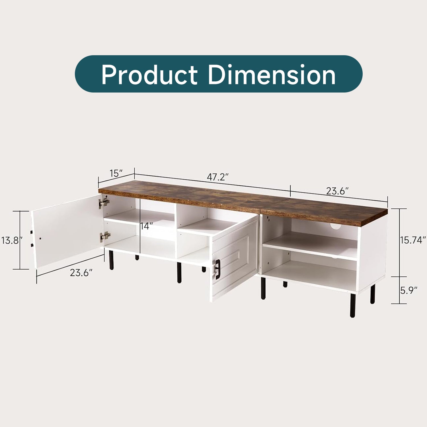 TV Stand with Storage Entertainment Center up to 80 Inch TV