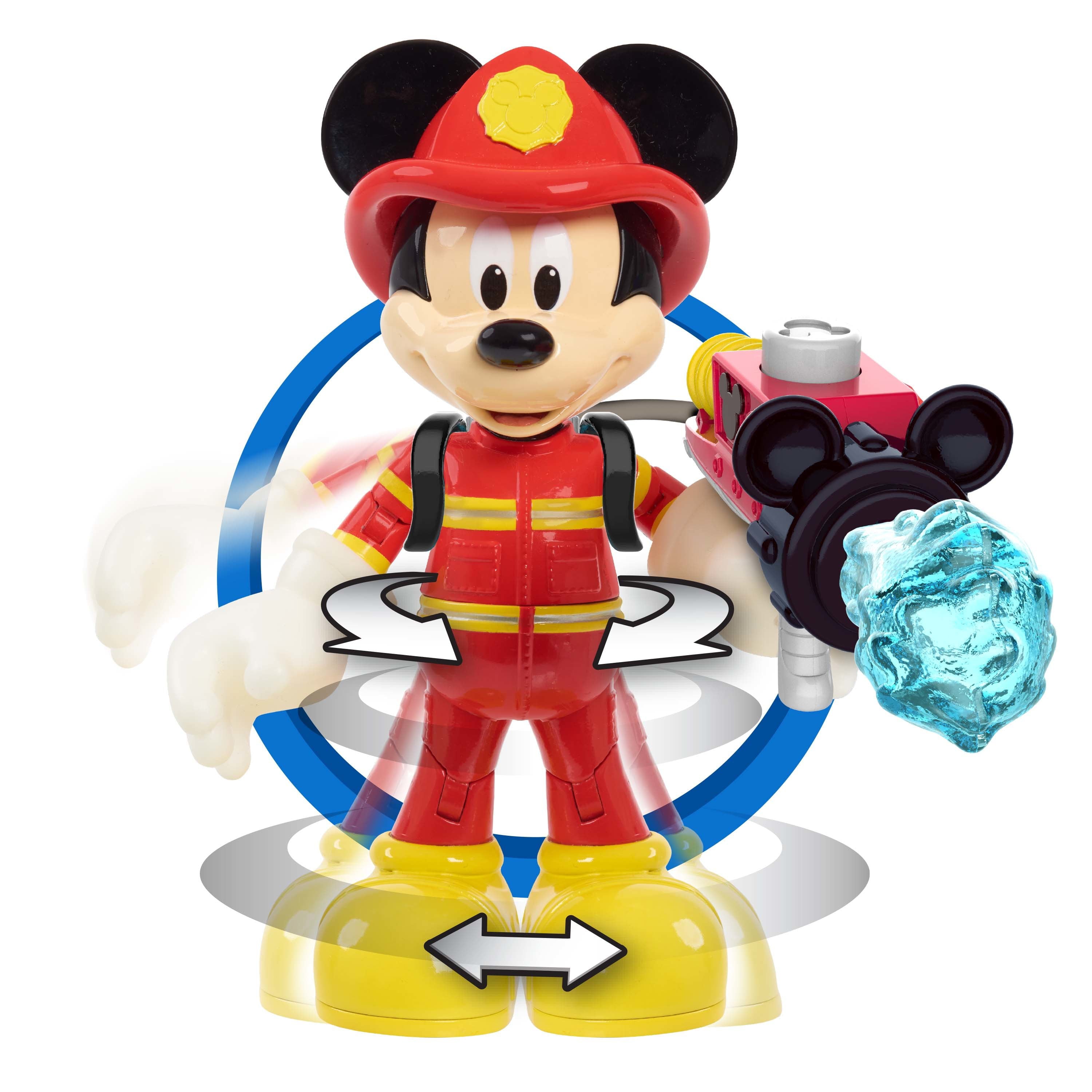 Disney Junior Fire Rescue Mickey Mouse Articulated 6-inch Figure and Accessories， Officially Licensed Kids Toys for Ages 3 Up， Gifts and Presents