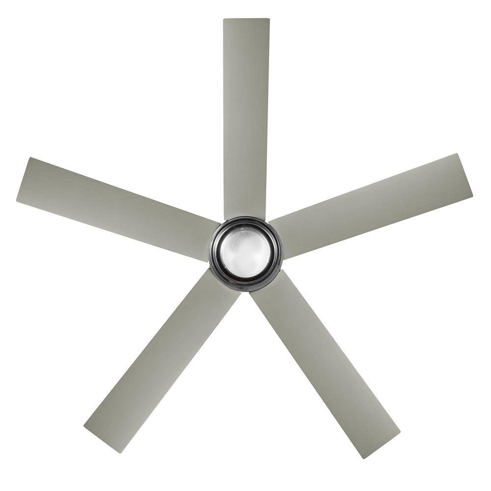 Hampton Bay Crysalis 52 in. Integrated CCT LED with Bubble Glass Indoor Chrome Ceiling Fan with Remote Control AK376-CH