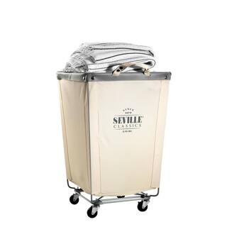 Seville Classics Commercial Canvas Laundry Hamper Cart WEB340