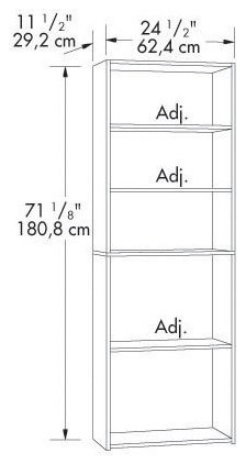 Sauder Beginnings Engineered Wood 5 Shelf Bookcase in Cinnamon Cherry   Transitional   Bookcases   by Homesquare  Houzz