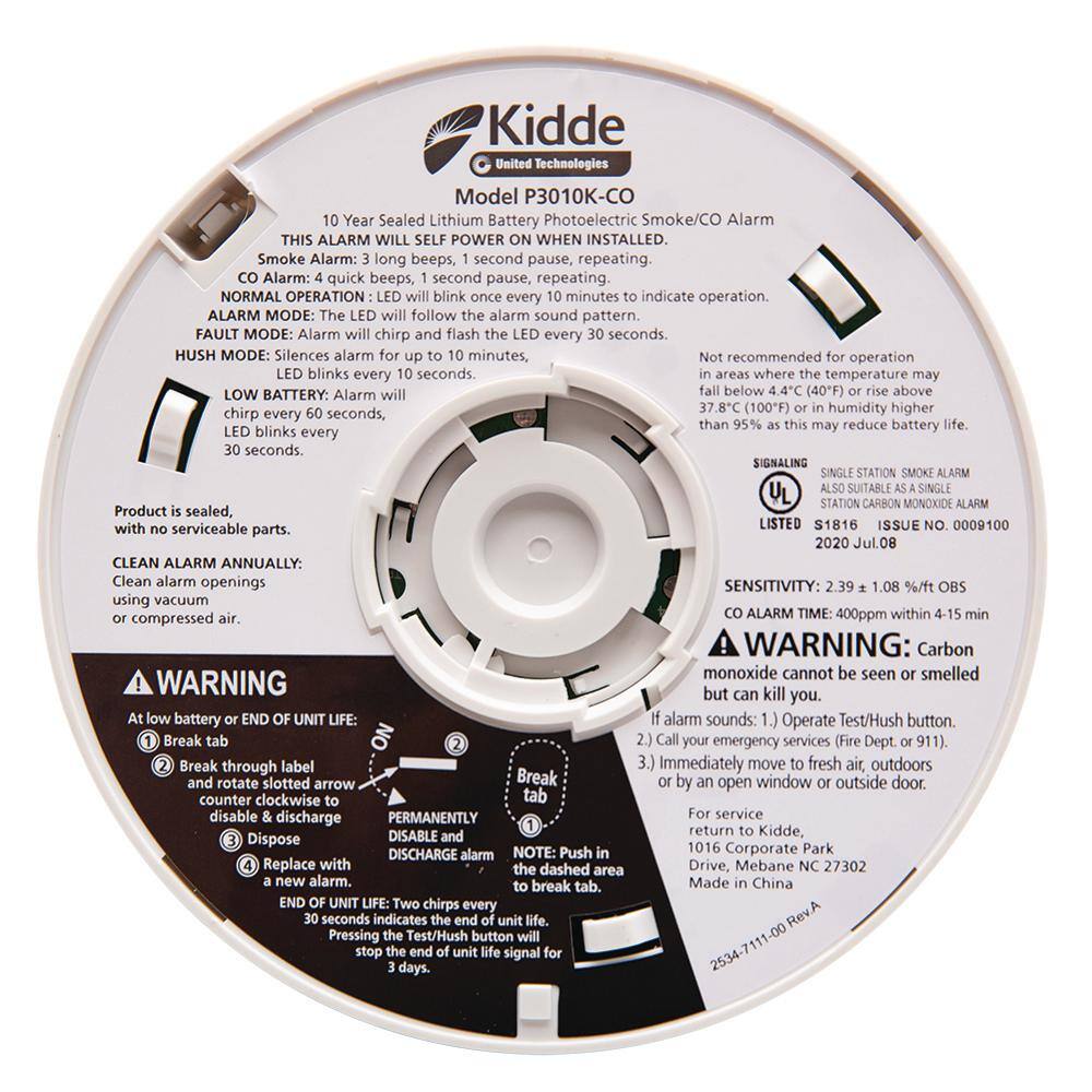 Kidde 10-Year Worry Free Smoke  Carbon Monoxide Detector Lithium Battery Powered with Voice Alarm 2-Pack 21029621