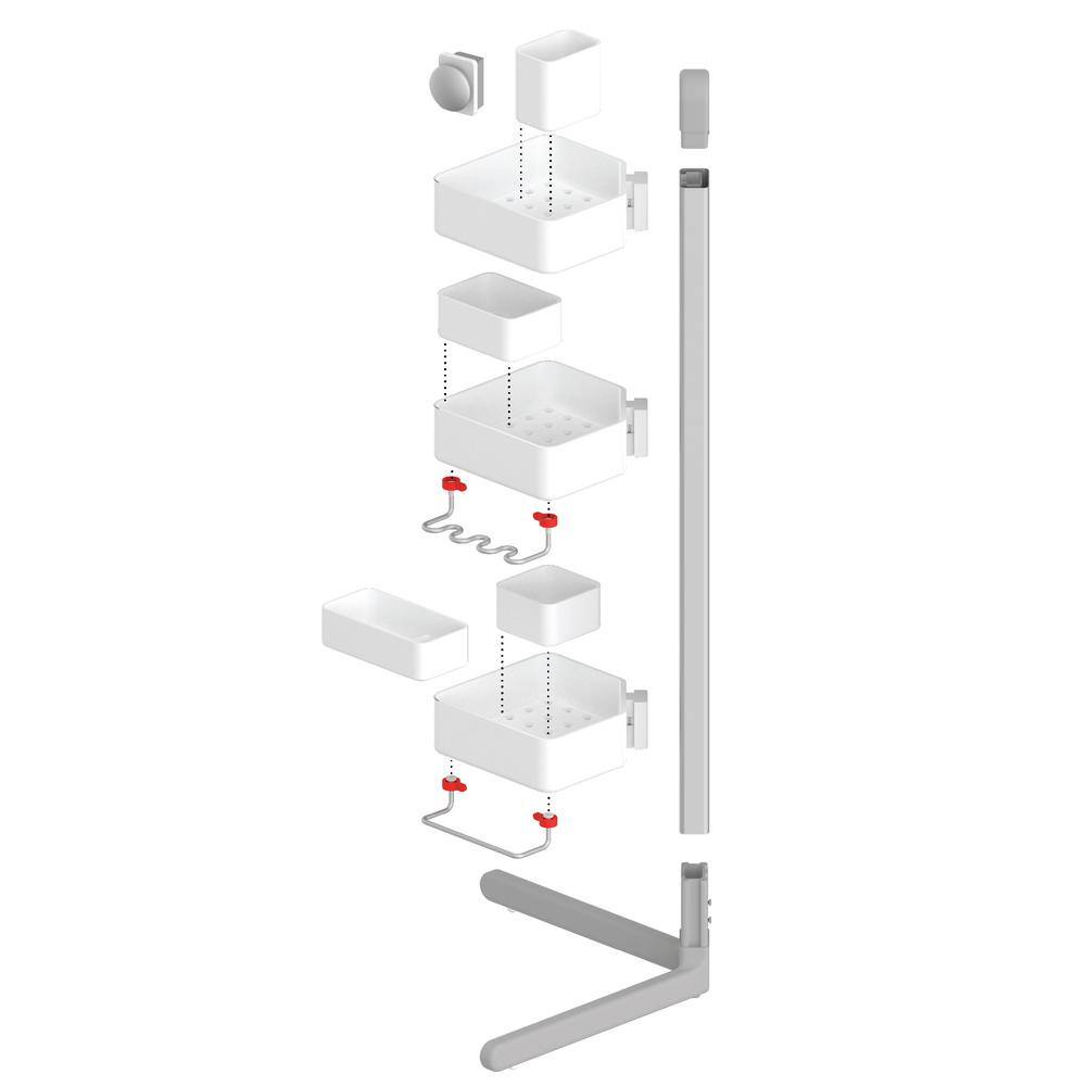 Sharper Image 3-Tier Adjustable Shower Caddy Corner 1013888