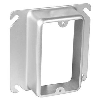 Southwire 4 in. W Steel Metallic 1-Gang Single-Device Square Cover 1-14 in. Raised (1-Pack) 52C16-UPC