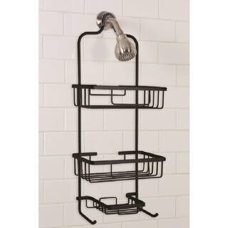 m MODA at home enterprises ltd. Aluma Over-the- Shower Caddy 20 in. x 10.5 in. in Black 305867-BLK