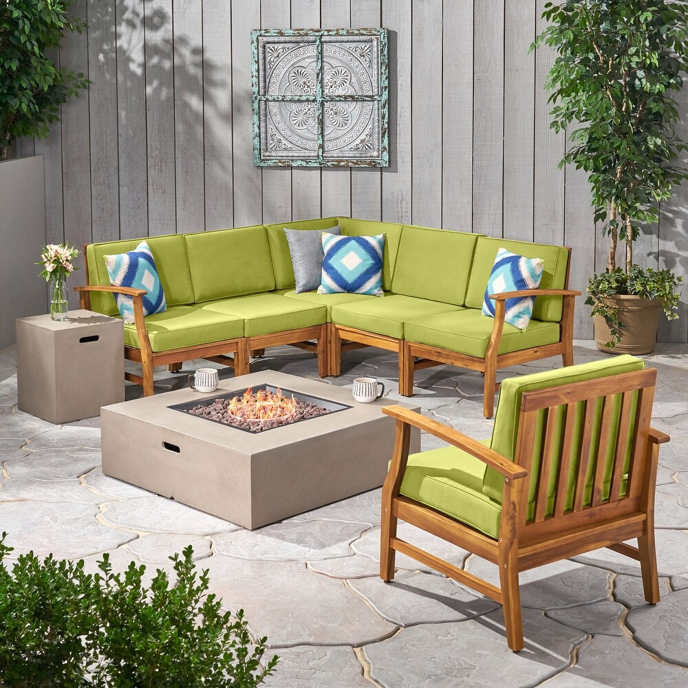 Illona Outdoor Acacia Sofa Set by Christopher Knight Home