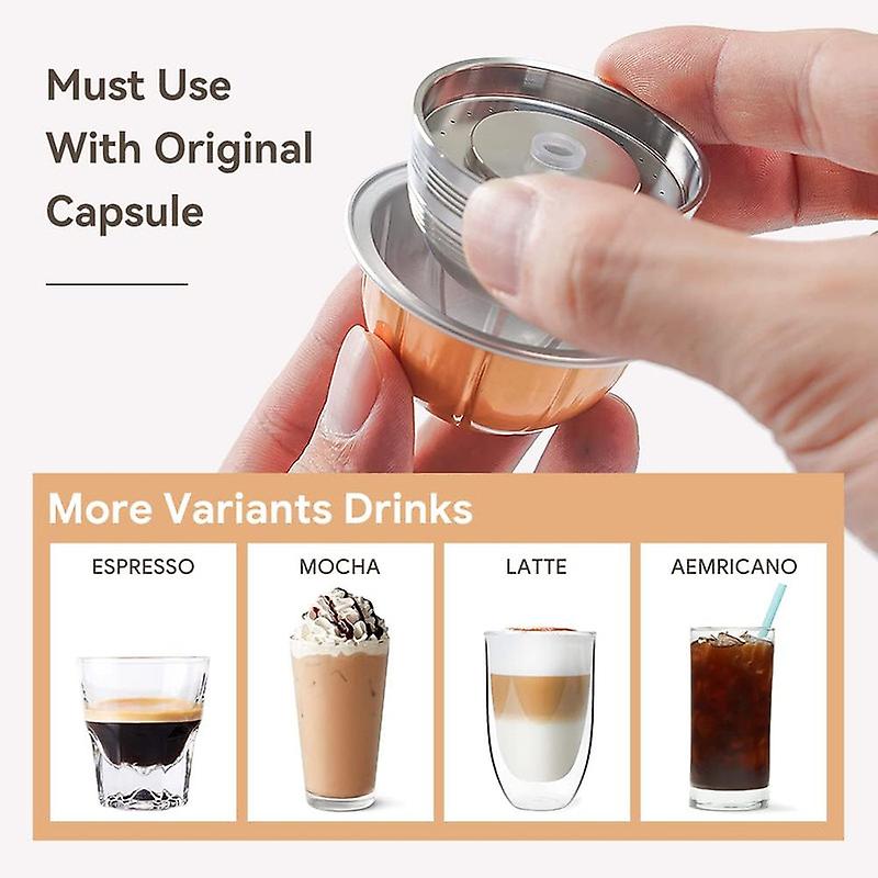 Stainless Steel Only For Vertuoline Next+empty Refillable Alumium Vertuoline Pods-80+150+230ml ，coffee Capsule Tamper For Nespresso Vertuo Next Reusab