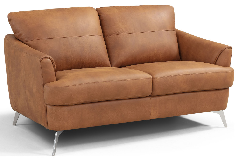 ACME Safi Loveseat  Cappuccino Leather   Midcentury   Loveseats   by Acme Furniture  Houzz