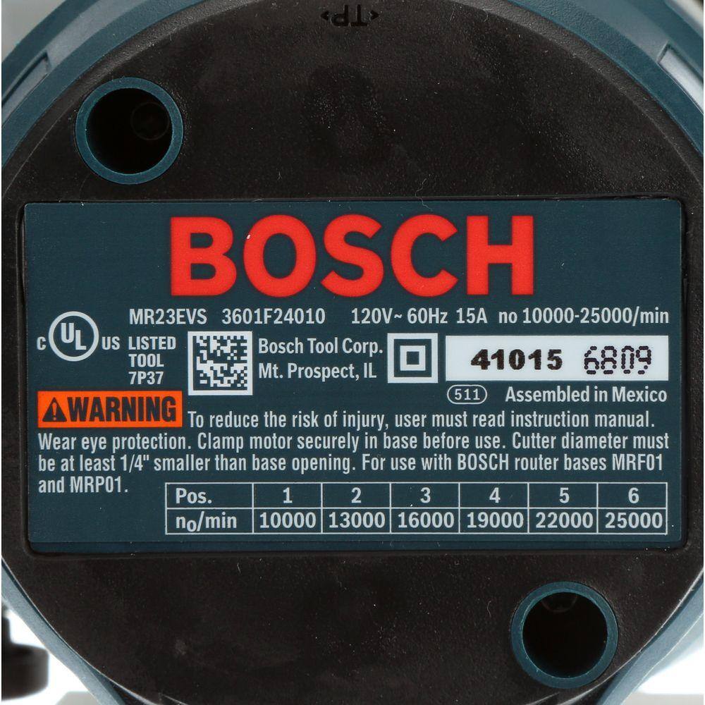 Bosch 15 Amp Corded Variable Speed Combination Plunge  Fixed-Base Router Kit with Hard Case MRC23EVSK