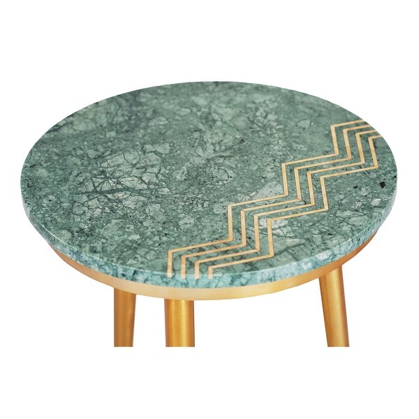 Somette Avery Green and Gold Set of 2 Nesting Tables