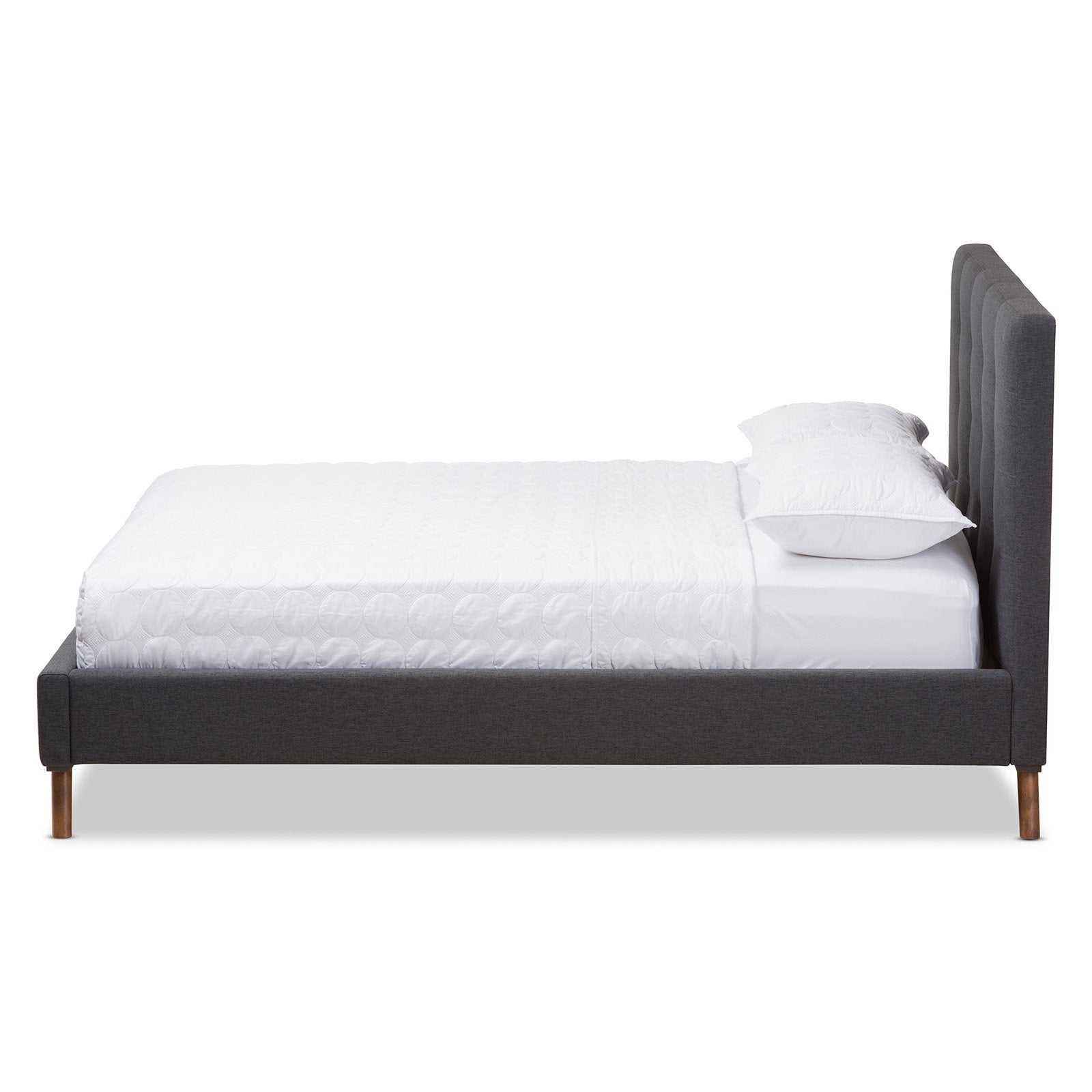 Baxton Studio Valencia Mid-Century Modern Fabric Full Size Platform Bed, Multiple Colors