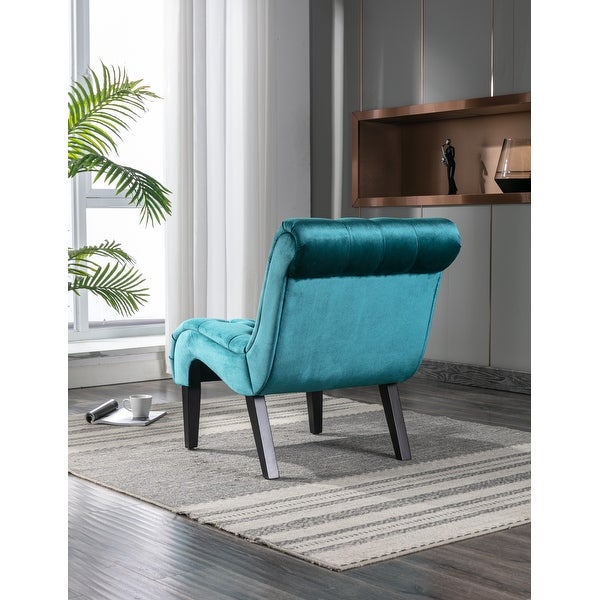 Accent Living Room Chair Leisure Chair Curved Armless Chair for Small Spaces