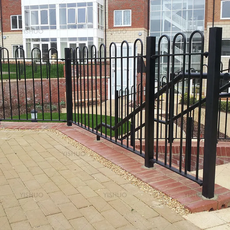 Factory supply powder coated Interlaced Bow Top Fencing/Interlaced Bow Top Railings