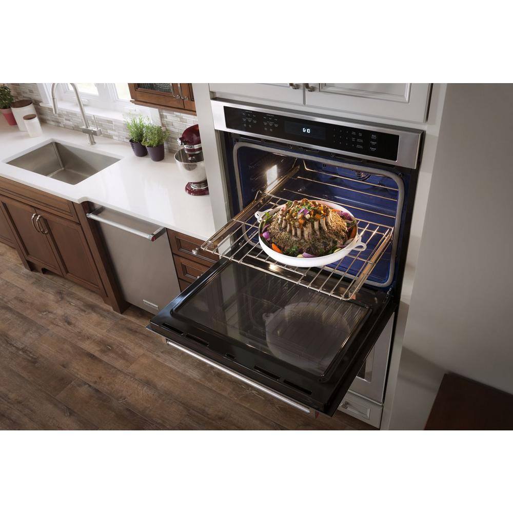 KitchenAid 27 in. Double Electric Wall Oven Self-Cleaning with Convection in Stainless Steel KODE507ESS