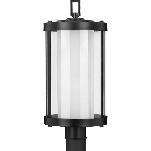 Progress Lighting Irondale Collection 1 light Post Lantern Black Finish Clear Glass Shade