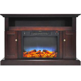 Cambridge Sorrento Electric Fireplace with Multi-Color LED insert and 47 in. Entertainment Stand in Mahogany CAM5021-2MAHLED