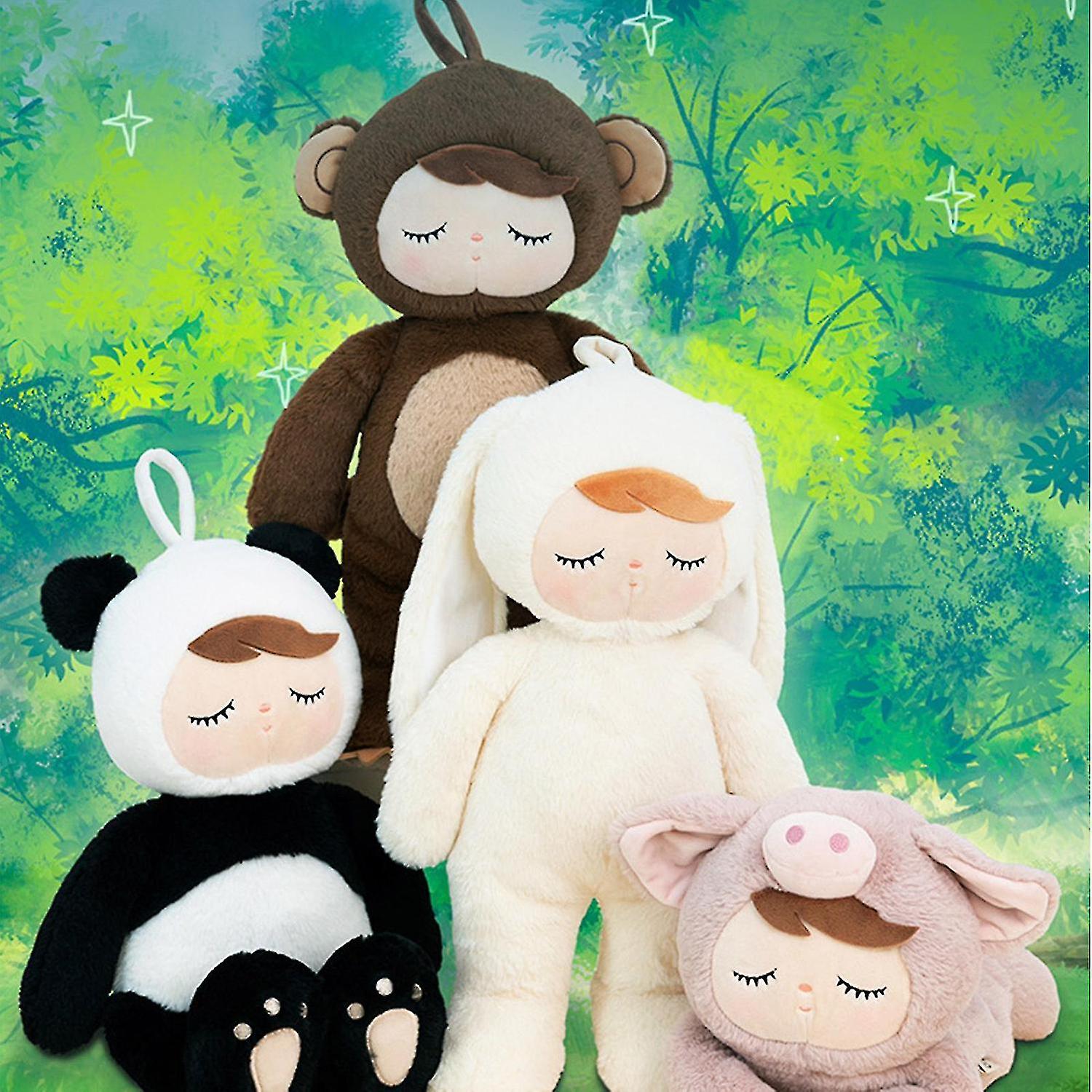 Plush Figure For Doll Vivid Bunny/panda/pig/monkey Zodiac Sleeping Toy For Baby