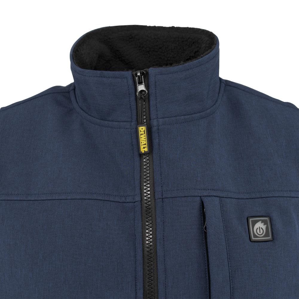 DEWALT Mens Heated Soft Shell Vest with Sherpa Lining Navy XL ;