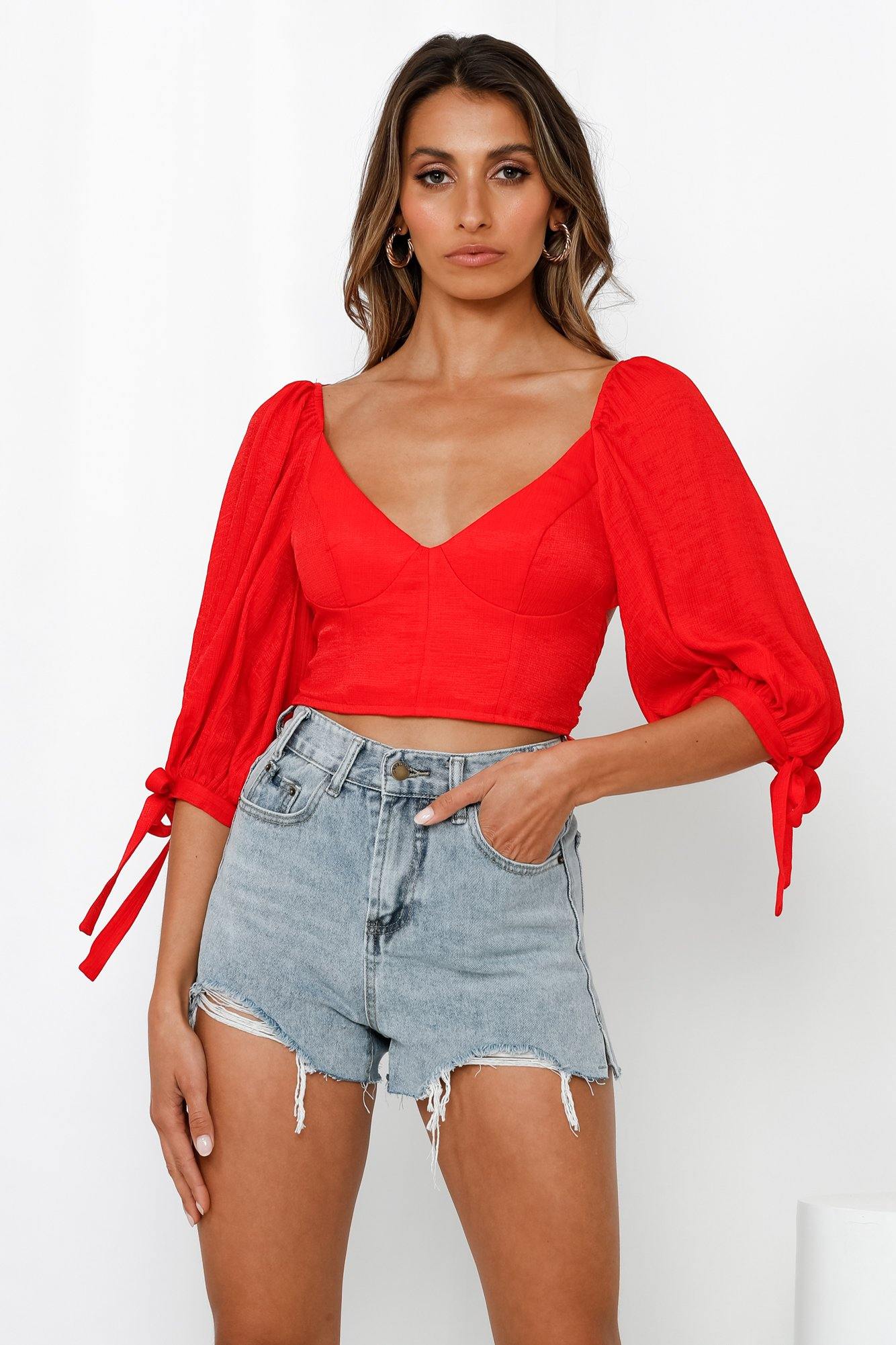 Knows How To Party Crop Top Red