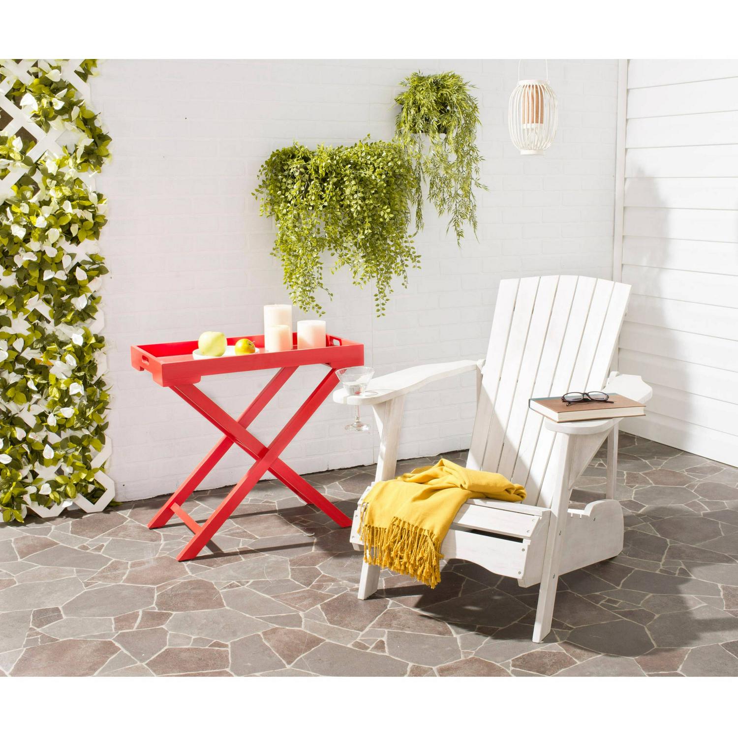 Safavieh Mopani Outdoor Adirondack Patio Chair White  Crowdfused