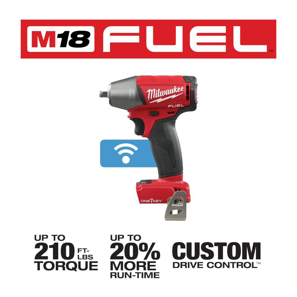 MW M18 FUEL 3/8 in. Compact Impact Wrench with Friction Ring with ONE-KEY 2758-20 from MW