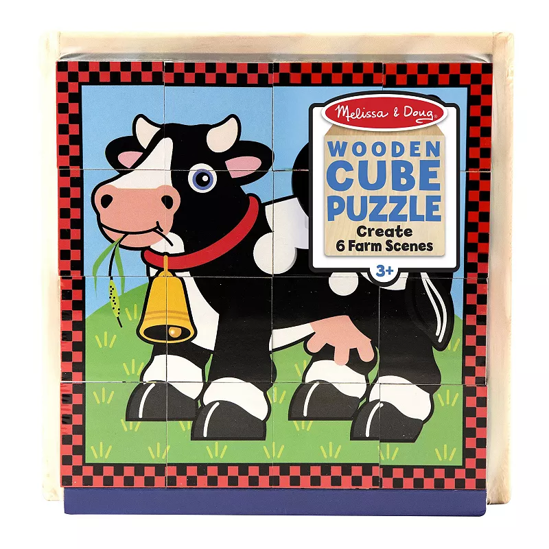 Melissa and Doug Farm Wood Cube Puzzle