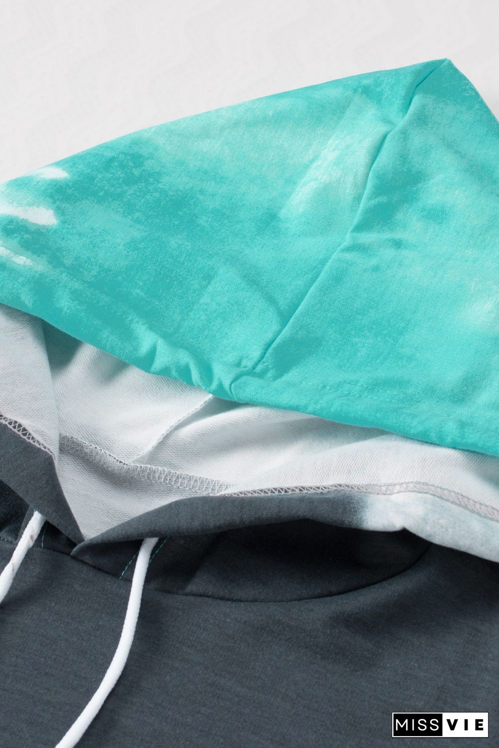 Green Gradient Colorblock Pullover Hoodie