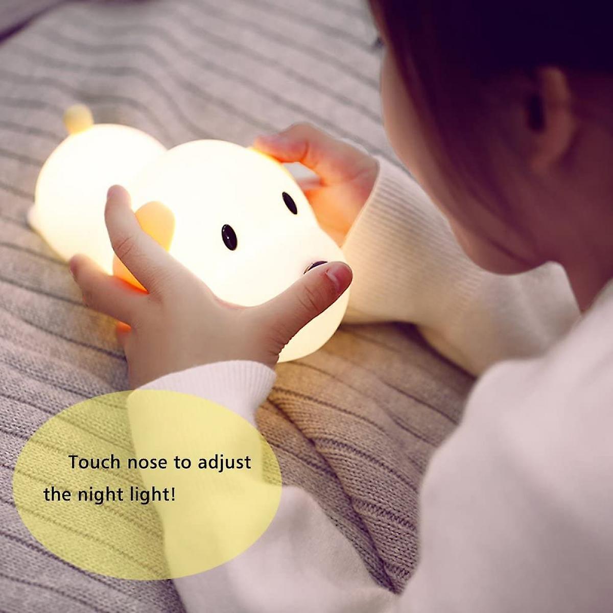 Led Doggy Night Light，soft Puppy Silicone Baby Nursery Lamp， Sensitive Tap Control Timing Sleep For Kids Toddler Women Bedroom