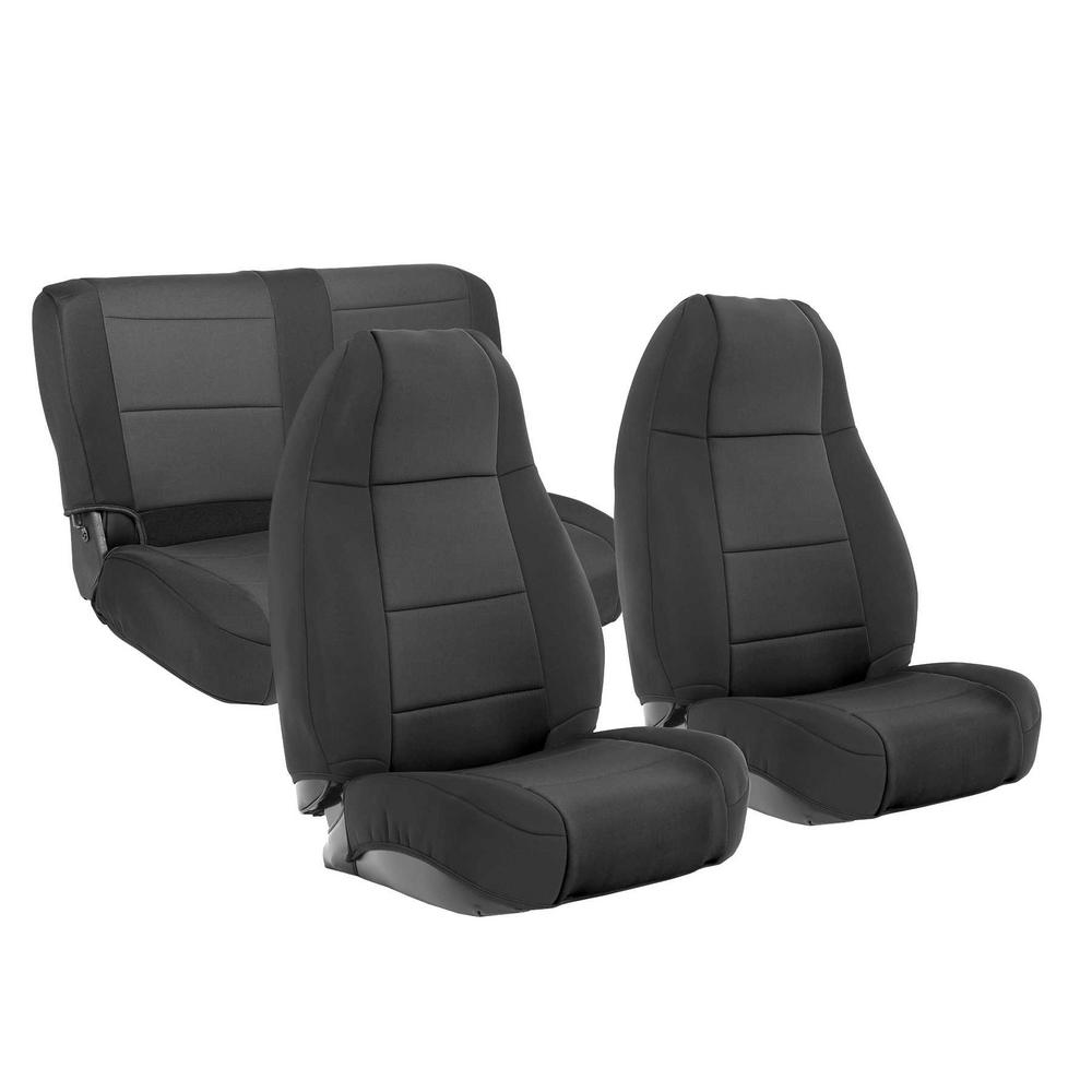 Smittybilt Neoprene Front and Rear Seat Cover Kit (Black/Black) - 471101