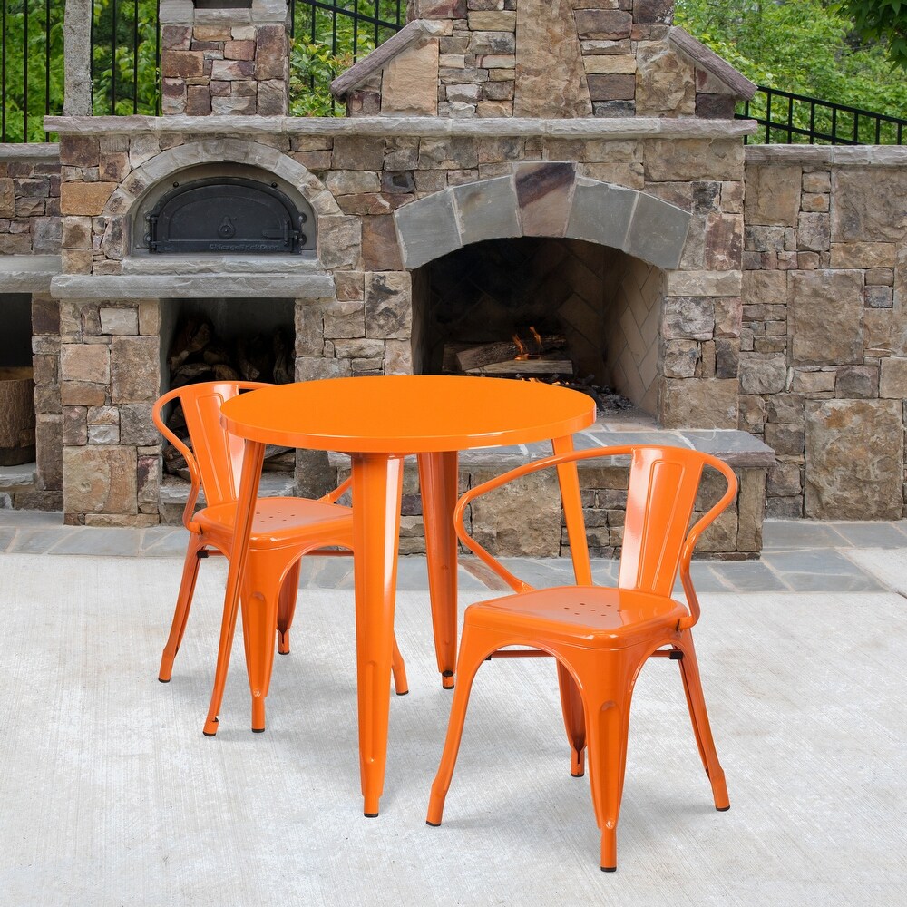 30' inch Round Metal Indoor Outdoor Table Set