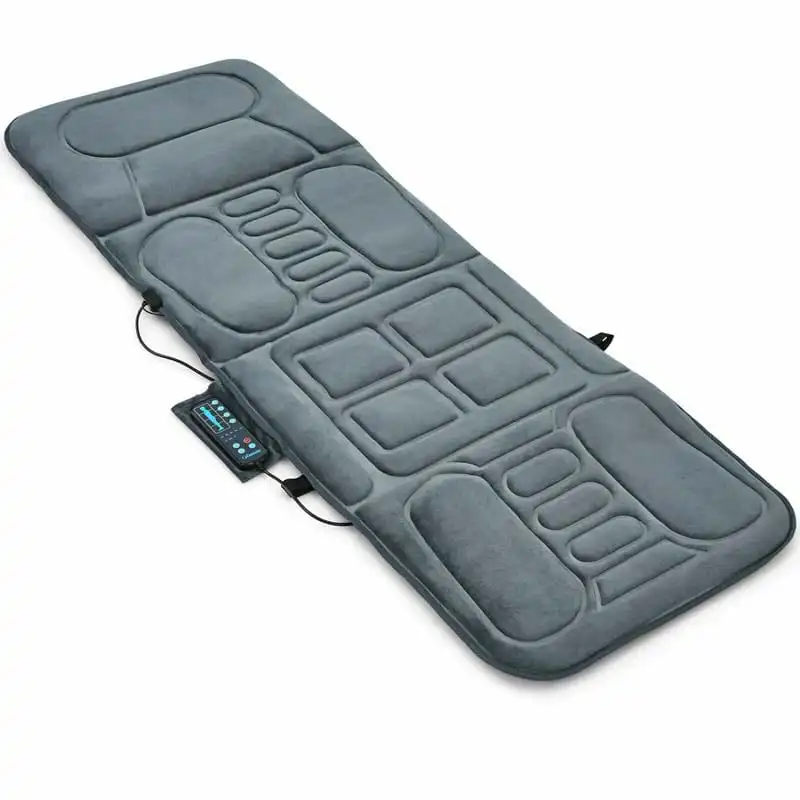 Foldable Heated Massage Pad, Portable Massage Mat with 10 Vibration Motors, Full Body Massage Mattress, Massager Cushion for Back Pain Relief