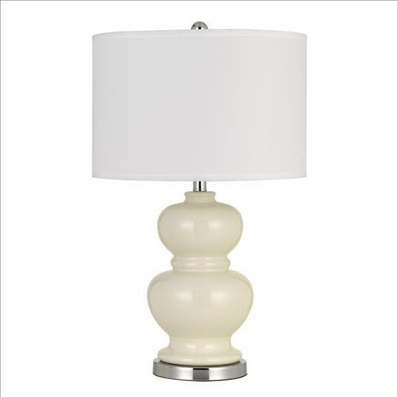 Benjara BM233486 27 Ceramic Table Lamp with Hardb...