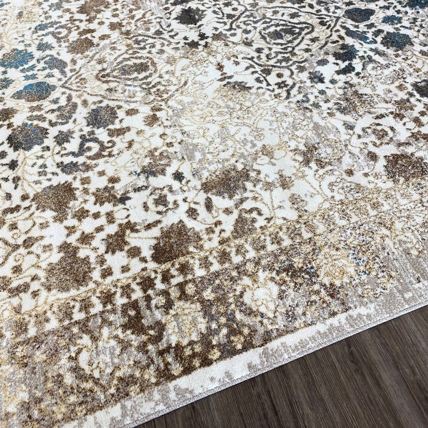 Luxe Weavers Distressed Floral Area Rug