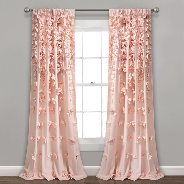 Home Boutique Riley Window Curtain Panel Blush Single 54x95