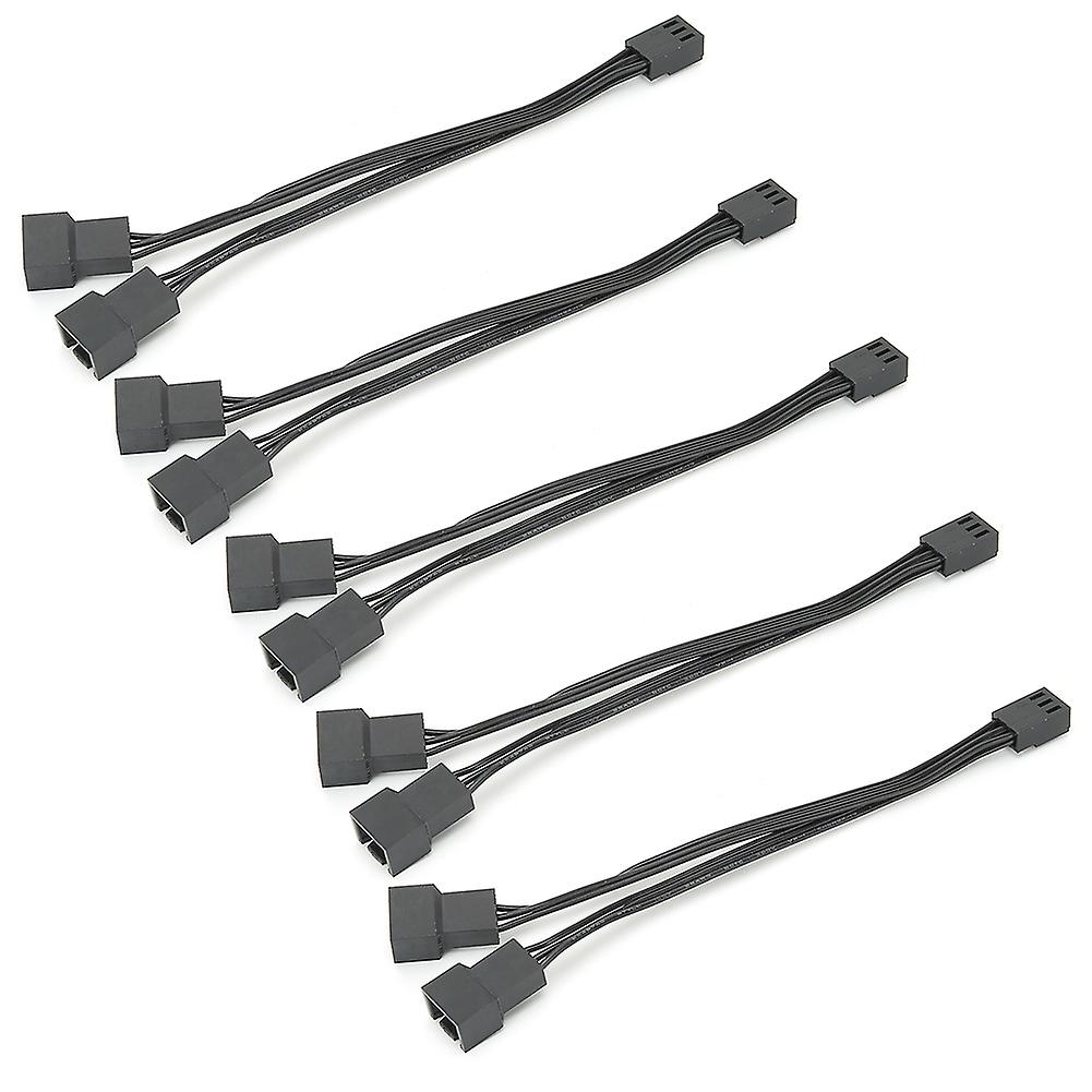 5pcs Fan Splitter Cable 1 To 2 Converter 3pin Fan Splitter Extension Power Cable