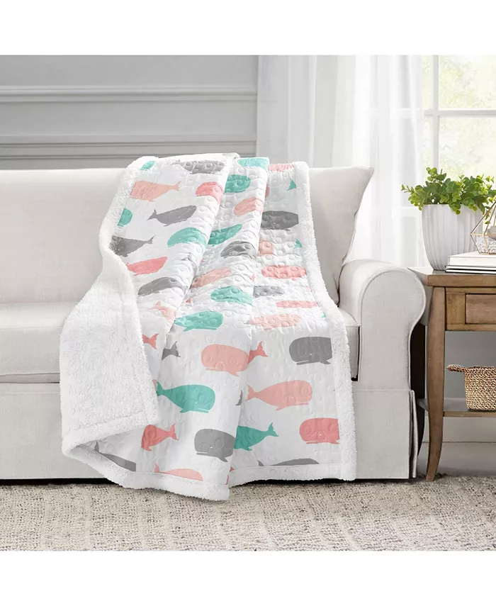 Lush Dandeacute;cor Whale Sherpa Throw， 60 X 50