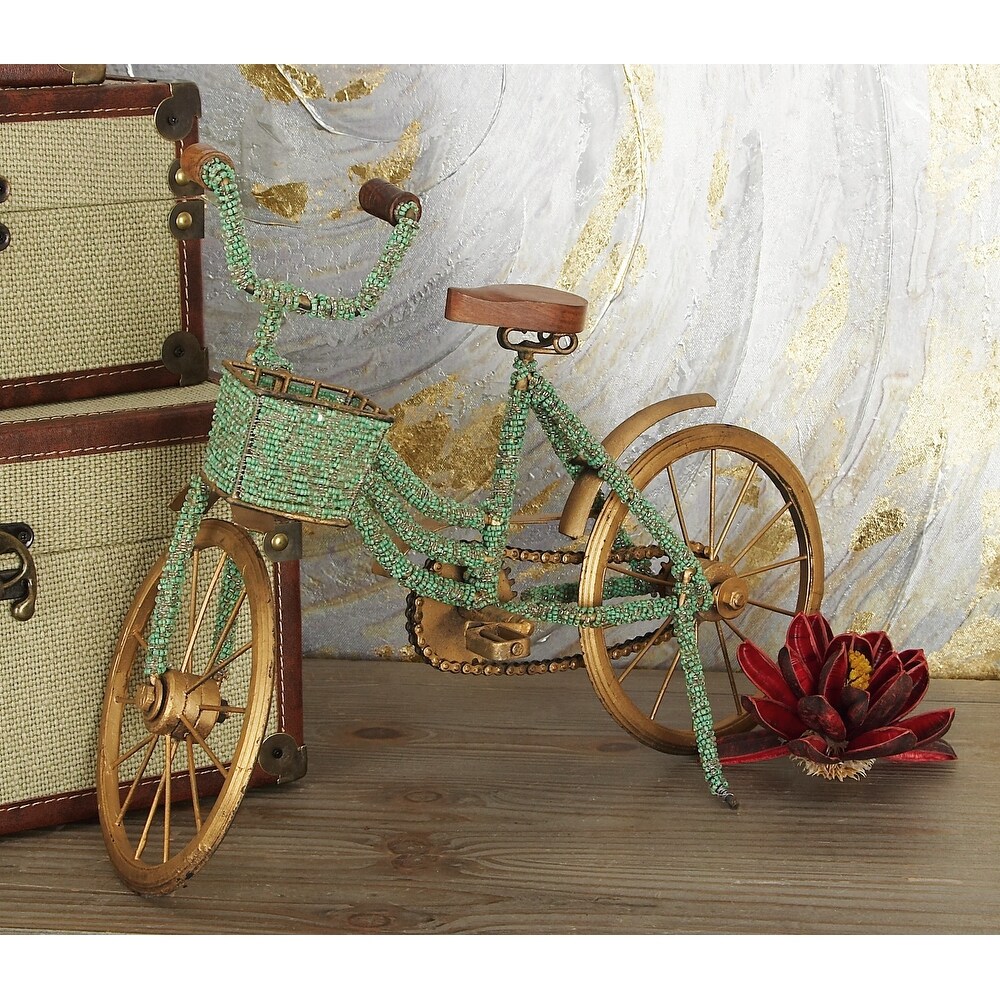 Green Vintage Bicycle Sculpture   18 x 4 x 12