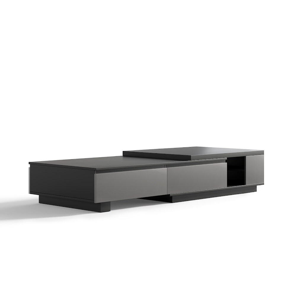 Coffee Table  Adjustable Length  Large Capacity Storage  Black  Gray