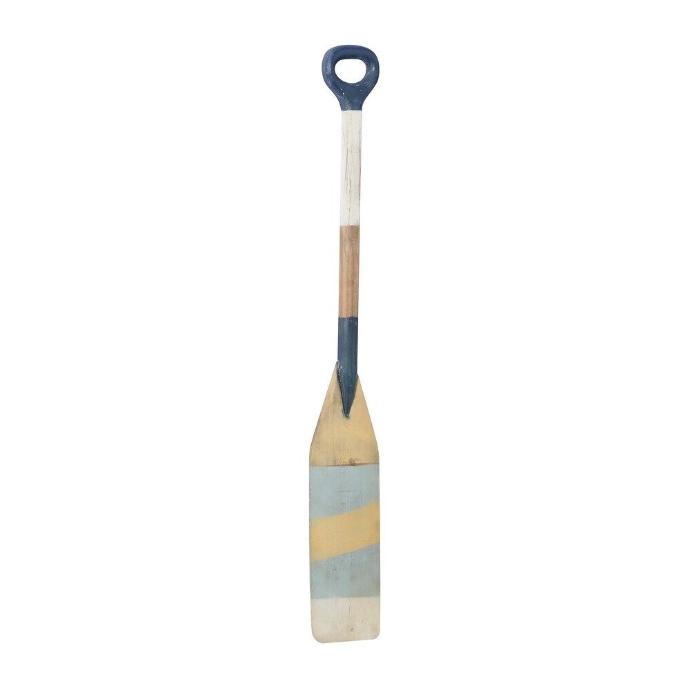 Multi Colored Wooden Novelty Canoe Oar Paddle Wall Decor with Arrow and Stripe Patterns   6 x 1 x 41