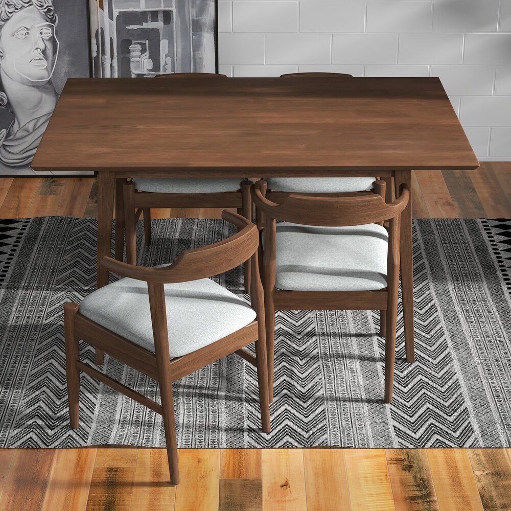 Sten Modern Solid Wood Dining Table and Chair Set 5 Piece Dining Room Furniture Set