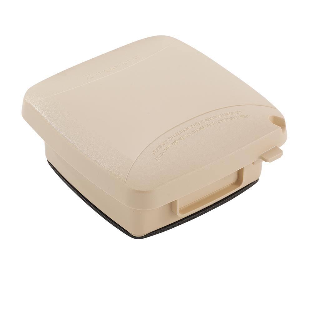 Intermatic 2-Gang Plastic In-Use Electrical Outlet Cover in Beige WP5220B