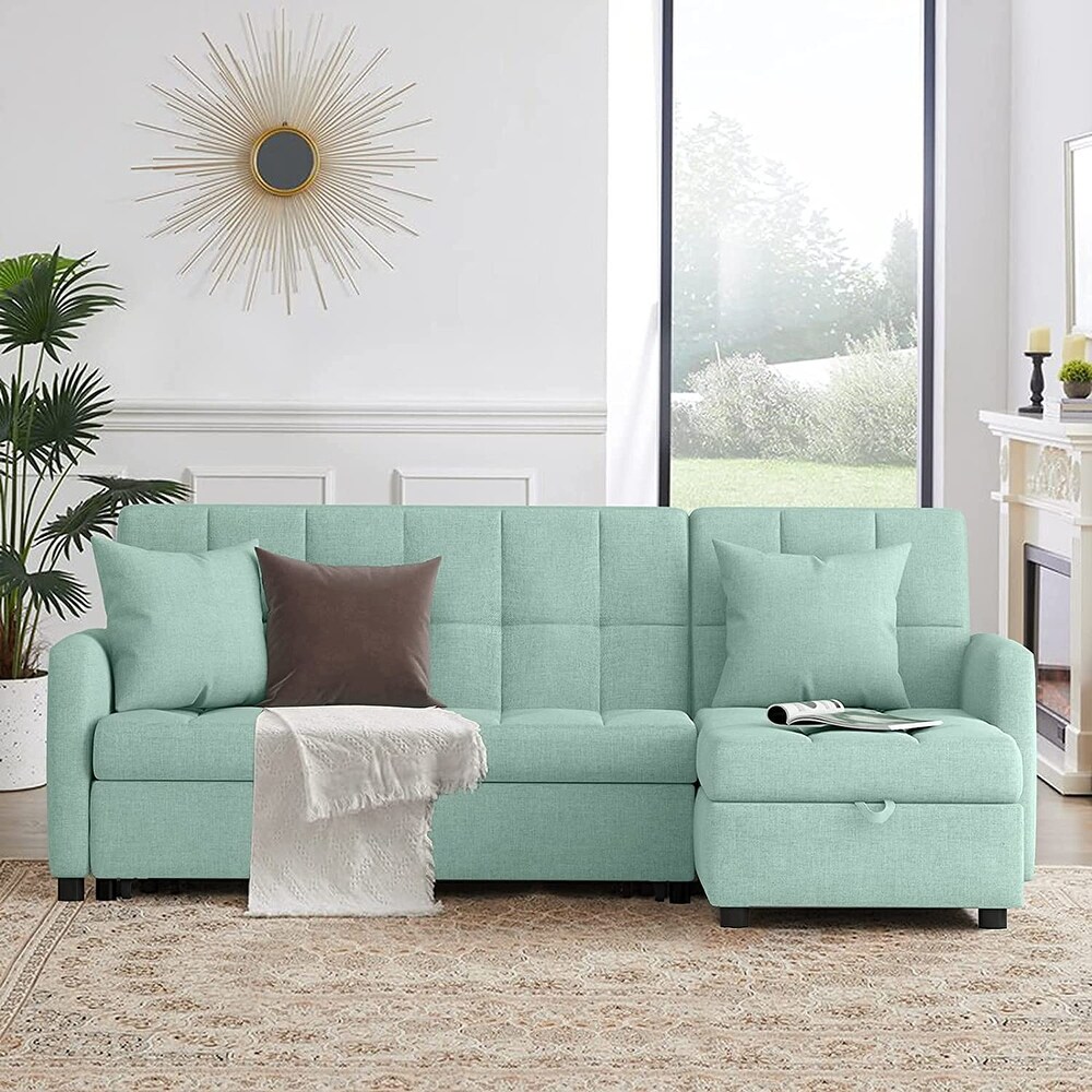 Reversible Sleeper Sectional Sofa with Storage Chaise