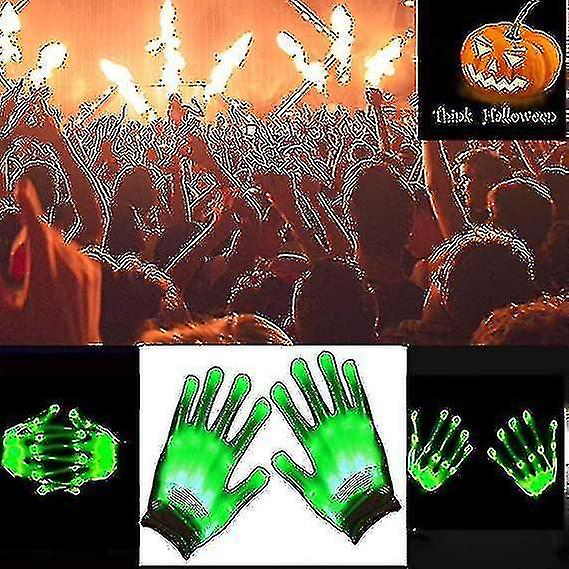 Light Up Led Skeleton Hand Gloves Halloween Toy Novelty Christmas Gift For Kids