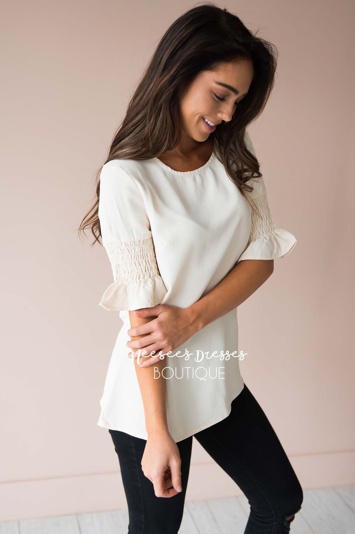 Something New Gathered Sleeve Top