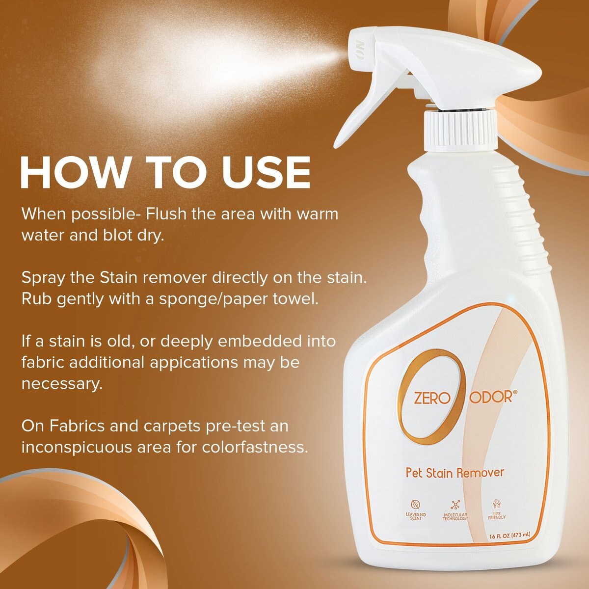 Zero Odor Pet Stain Remover Spray