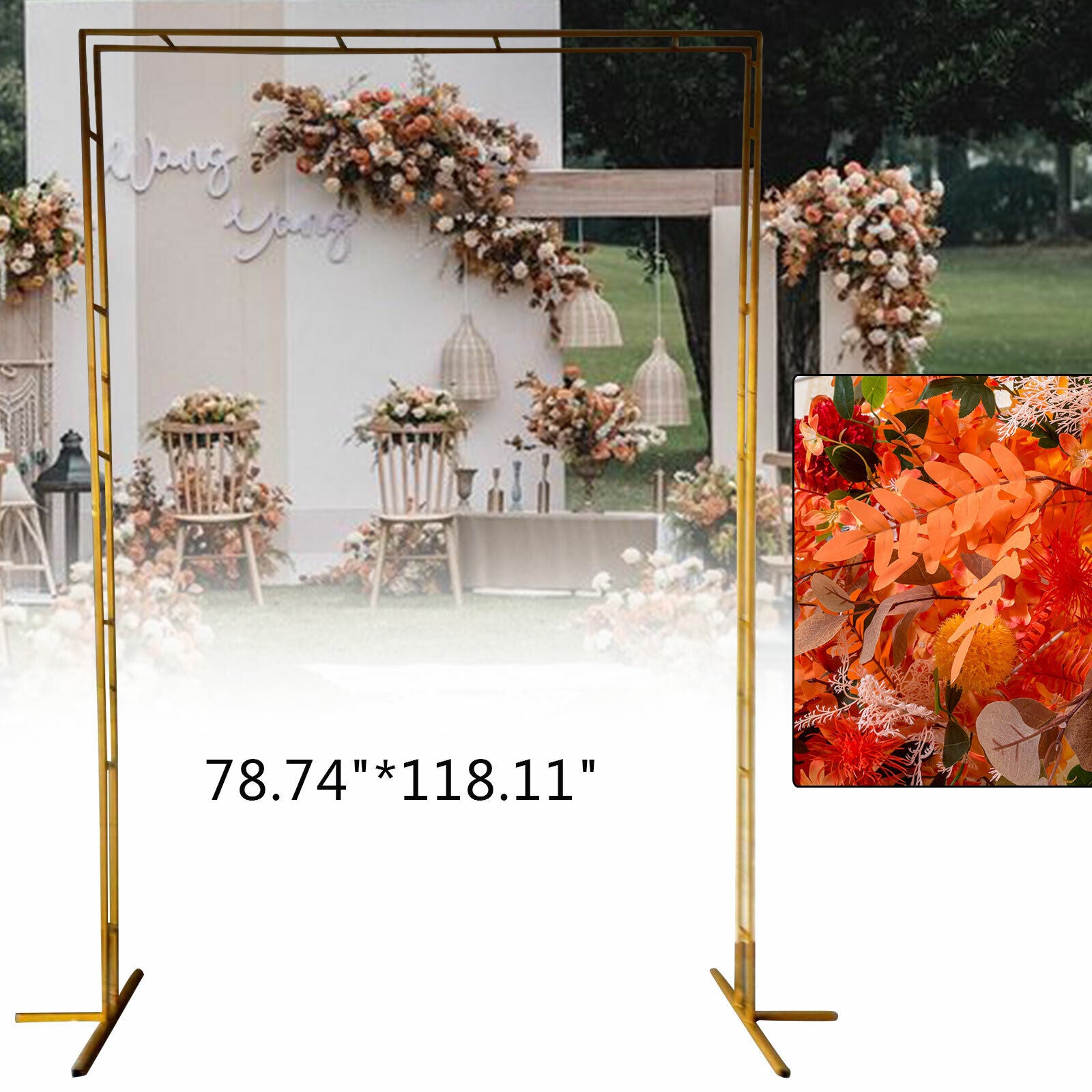 6.56x9.84ft Square Metal Wedding Arch Party Venue Rack Shop Product Display Framework Background Stand Creative DIY Decorate