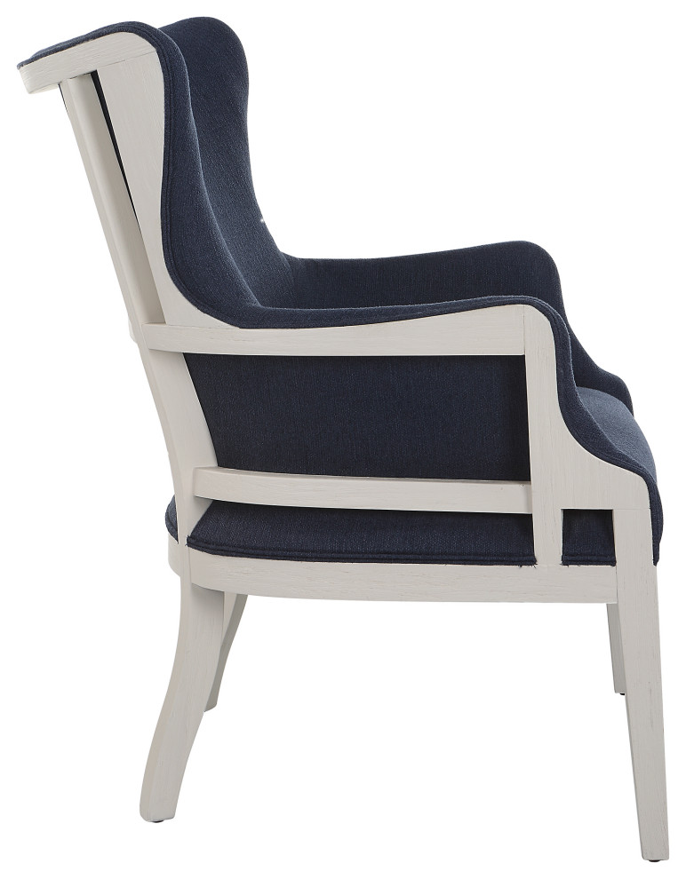 Uttermost Gordonston Blue Fabric Accent Chair   Modern   Armchairs And Accent Chairs   by Zin Home  Houzz